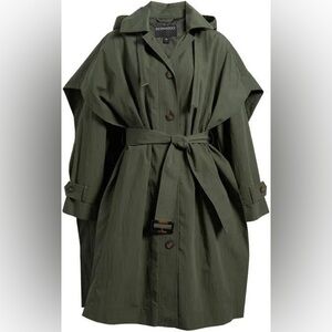 NWT Bernardo Women's Longline Belted Raincoat in Medium